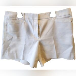 White House Black Market white chino shorts